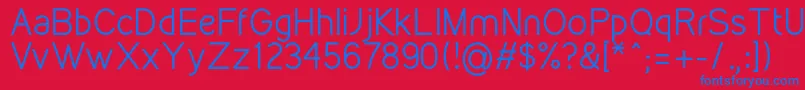 KirvyRegular Font – Blue Fonts on Red Background