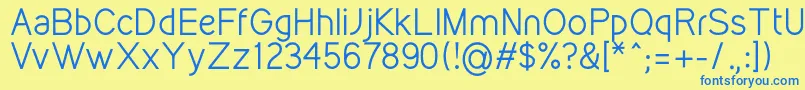 KirvyRegular Font – Blue Fonts on Yellow Background