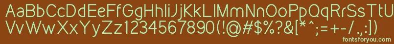 KirvyRegular-fontti – vihreät fontit ruskealla taustalla