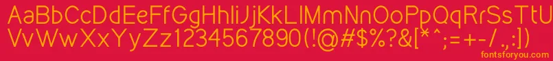 KirvyRegular Font – Orange Fonts on Red Background