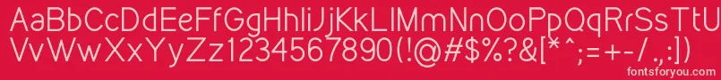Fonte KirvyRegular – fontes rosa em um fundo vermelho
