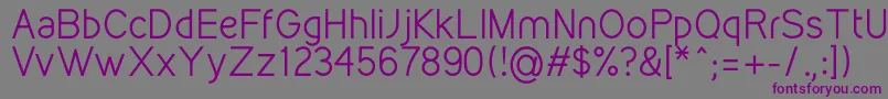 フォントKirvyRegular – 紫色のフォント、灰色の背景