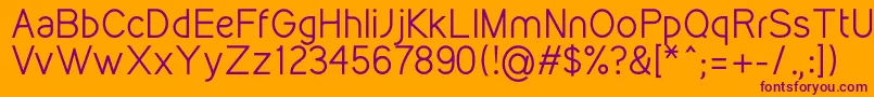 KirvyRegular-Schriftart – Violette Schriften auf orangefarbenem Hintergrund
