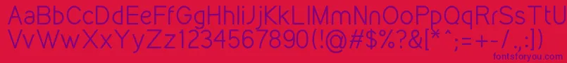 Fonte KirvyRegular – fontes roxas em um fundo vermelho