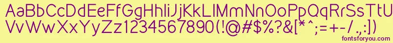 KirvyRegular Font – Purple Fonts on Yellow Background