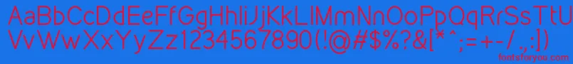 KirvyRegular Font – Red Fonts on Blue Background