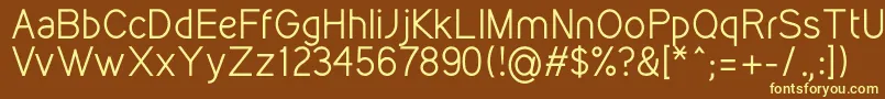 KirvyRegular-fontti – keltaiset fontit ruskealla taustalla
