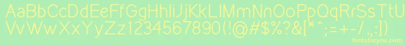 KirvyRegular Font – Yellow Fonts on Green Background