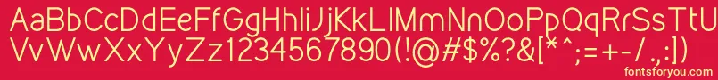 フォントKirvyRegular – 黄色の文字、赤い背景