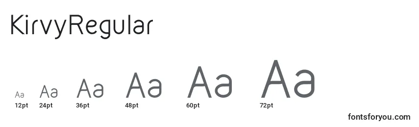 KirvyRegular Font Sizes