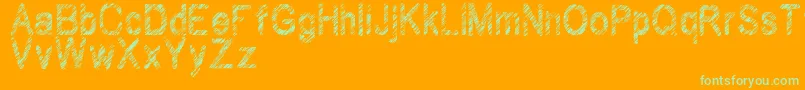 Wilhomena Font – Green Fonts on Orange Background