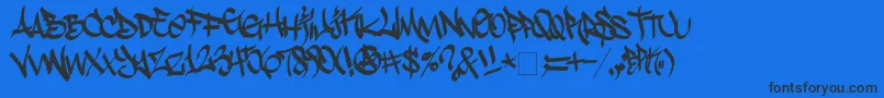 StylinBrk Font – Black Fonts on Blue Background