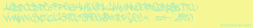 StylinBrk Font – Green Fonts on Yellow Background
