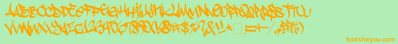 StylinBrk Font – Orange Fonts on Green Background