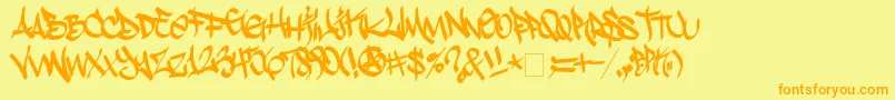 StylinBrk Font – Orange Fonts on Yellow Background