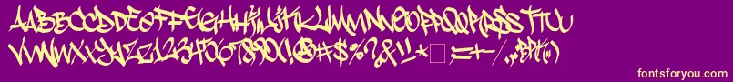 StylinBrk Font – Yellow Fonts on Purple Background