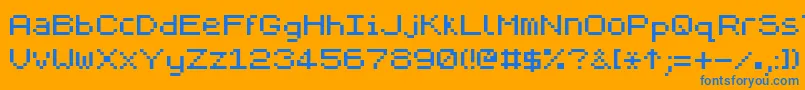 Zxpix ffy Font – Blue Fonts on Orange Background