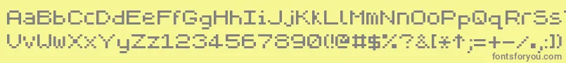 フォントZxpix ffy – 黄色の背景に灰色の文字