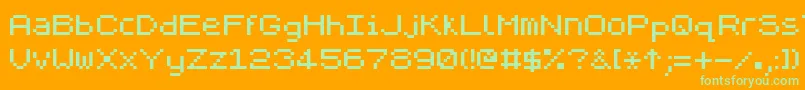 Zxpix ffy Font – Green Fonts on Orange Background