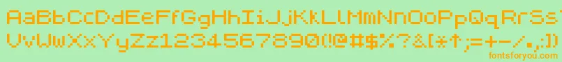 Zxpix ffy Font – Orange Fonts on Green Background