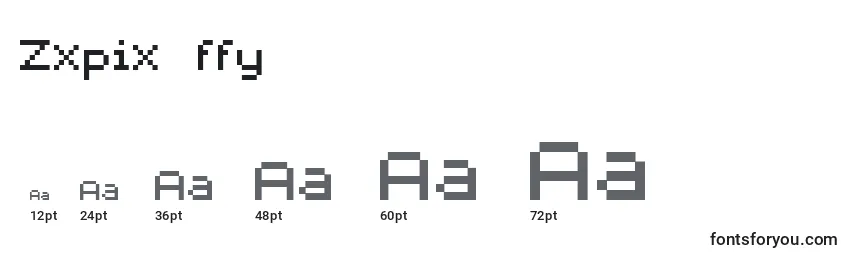 Размеры шрифта Zxpix ffy