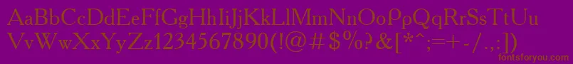 AcademyOld Font – Brown Fonts on Purple Background