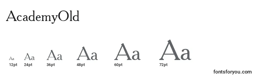 AcademyOld Font Sizes