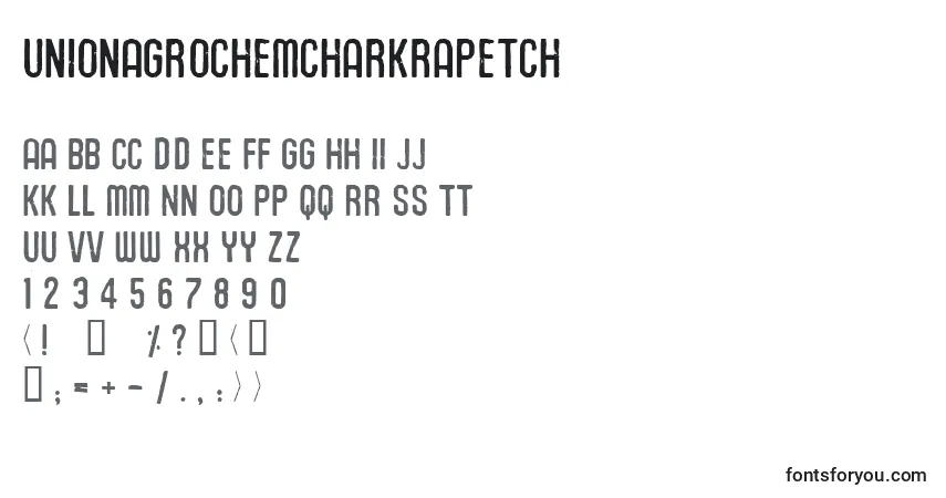 Czcionka UnionAgrochemCharkrapetch – alfabet, cyfry, specjalne znaki