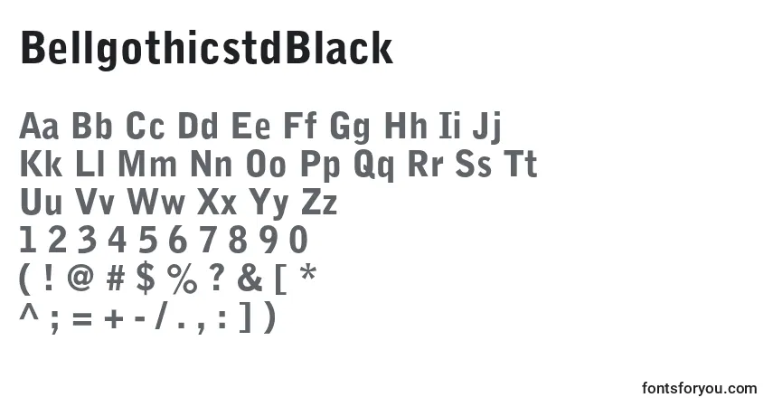 Czcionka BellgothicstdBlack – alfabet, cyfry, specjalne znaki