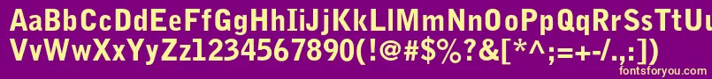 BellgothicstdBlack-Schriftart – Gelbe Schriften auf violettem Hintergrund