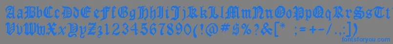 フォントMilwaukee – 灰色の背景に青い文字