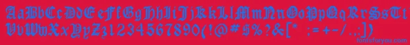 Milwaukee Font – Blue Fonts on Red Background