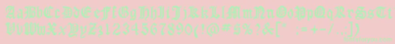 Milwaukee-Schriftart – Grüne Schriften auf rosa Hintergrund
