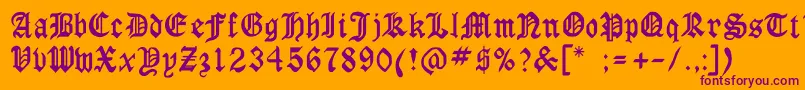 Milwaukee-fontti – violetit fontit oranssilla taustalla