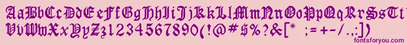 Fonte Milwaukee – fontes roxas em um fundo rosa