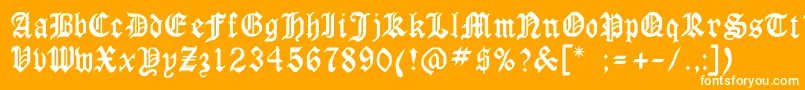 Czcionka Milwaukee – białe czcionki na pomarańczowym tle