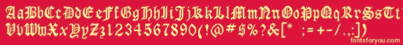 Milwaukee Font – Yellow Fonts on Red Background