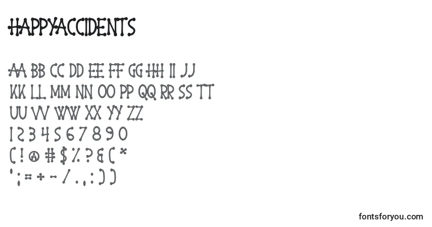 HappyAccidents Font – alphabet, numbers, special characters