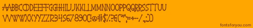 HappyAccidents-fontti – ruskeat fontit oranssilla taustalla