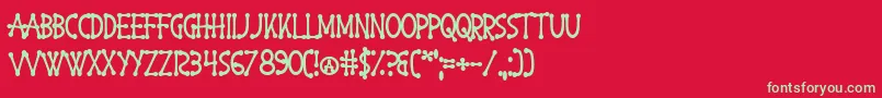 HappyAccidents Font – Green Fonts on Red Background