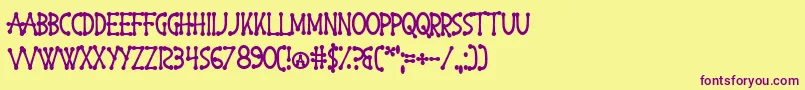 HappyAccidents Font – Purple Fonts on Yellow Background