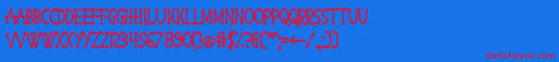 HappyAccidents Font – Red Fonts on Blue Background