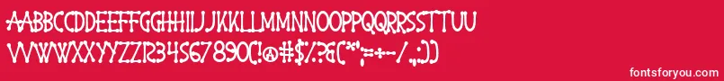 HappyAccidents Font – White Fonts on Red Background