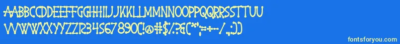 HappyAccidents Font – Yellow Fonts on Blue Background