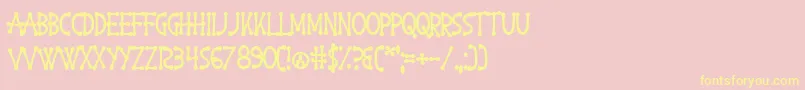 HappyAccidents Font – Yellow Fonts on Pink Background