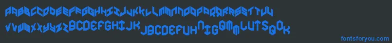 Yayusacond Font – Blue Fonts on Black Background