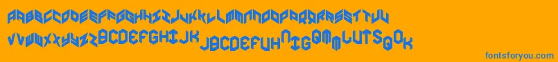Yayusacond Font – Blue Fonts on Orange Background