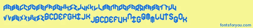 Yayusacond Font – Blue Fonts on Yellow Background