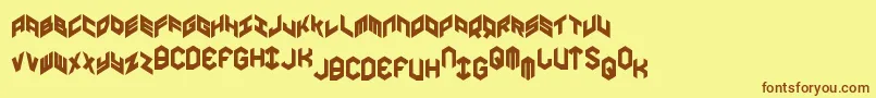 Yayusacond Font – Brown Fonts on Yellow Background