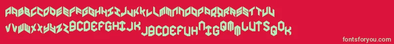 Yayusacond Font – Green Fonts on Red Background
